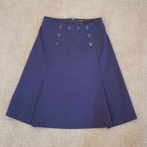 J. Crew Navy Sailor Button Ponte Skirt